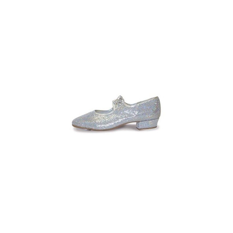 SILVER SPARKLE Tap Shoes Low Heel (hologram effect)